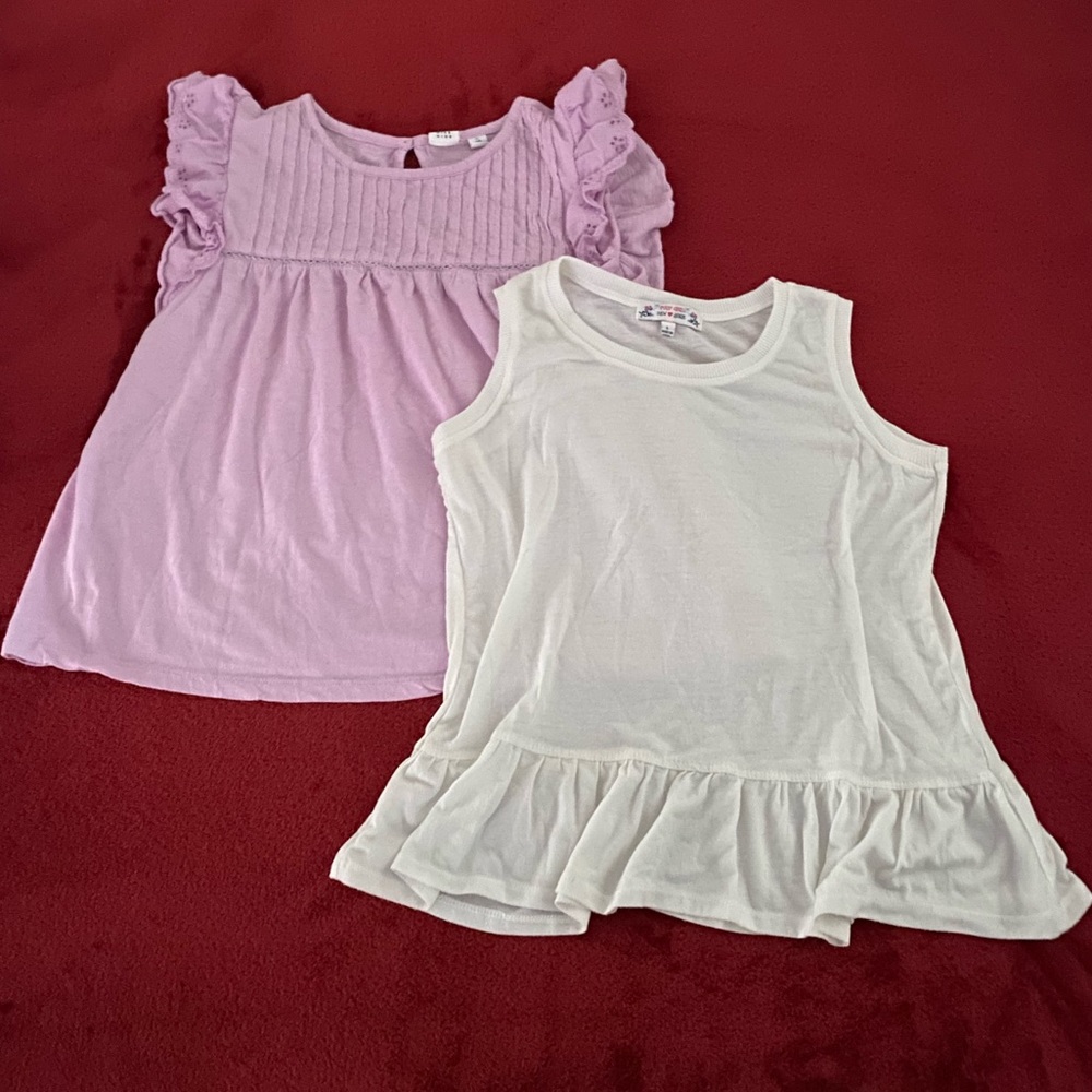 | Purple and white shirt bundle | Size: Purple- XL-12 White- L |